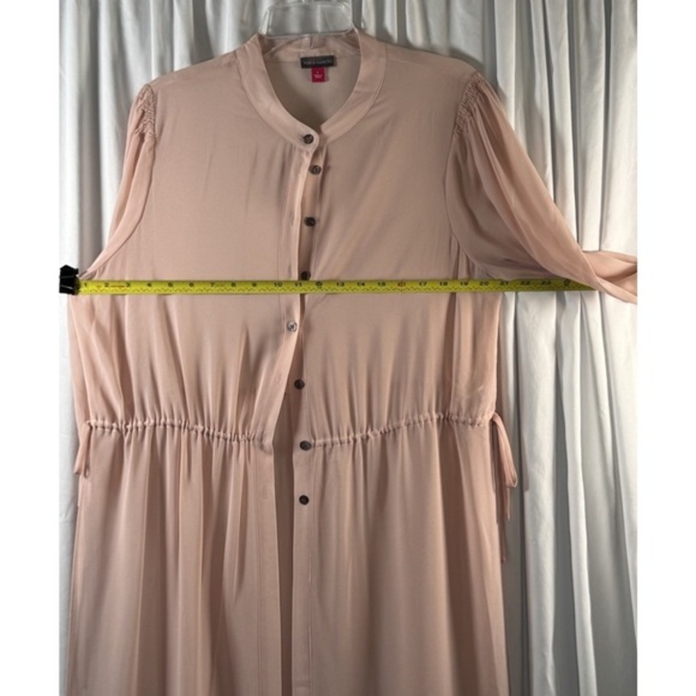 Vince Camuto Blush Pink Sheer Button Front Maxi Duster Cardigan Coverup L 83-12 - Picture 4 of 16